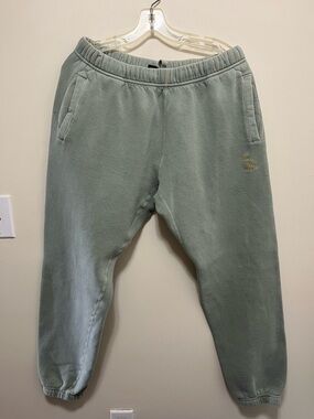 Ovo Light Sage Green Sweatpants with Small Embroidered Logo